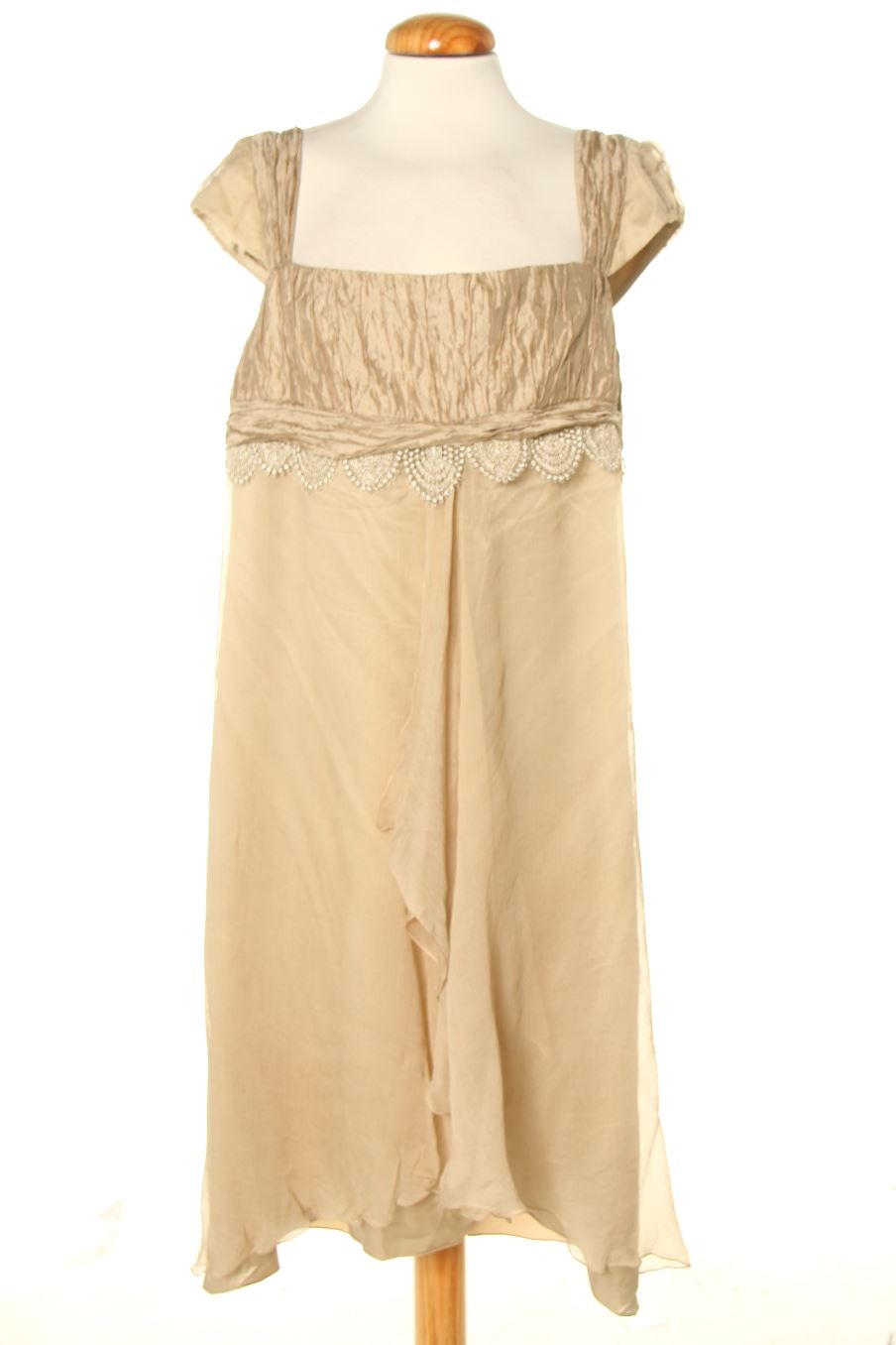 Robe Mireia Bisbe de la taille L, de couleur beige de soie