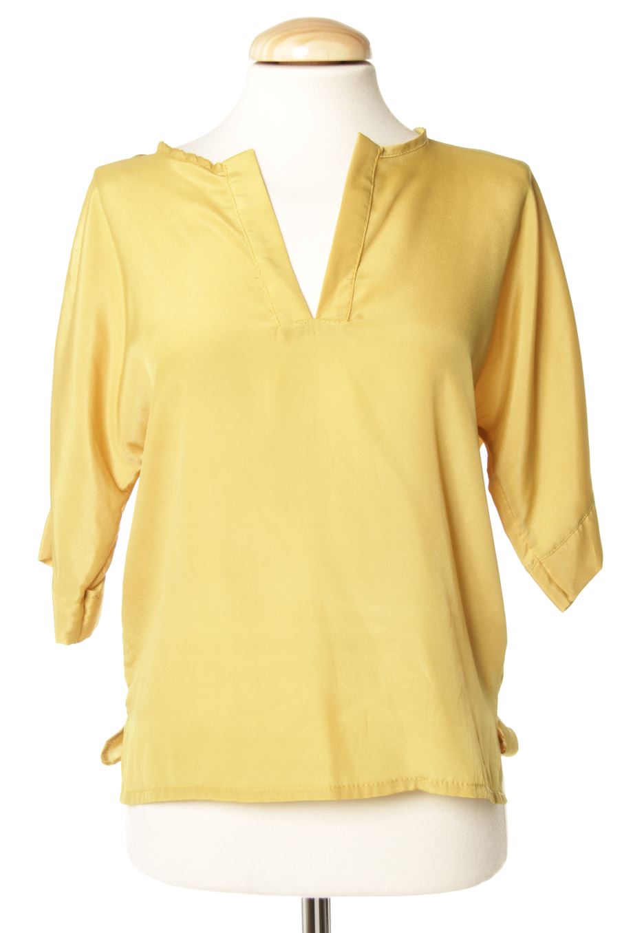 Blusa de manga corta de O'clock de la talla S, de color mostaza