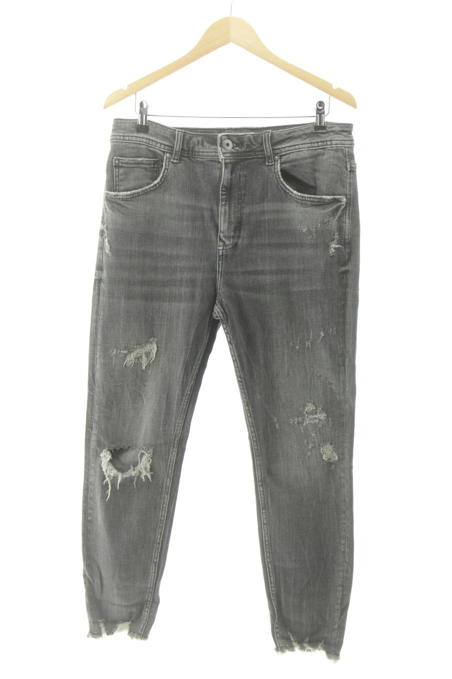 Jeans von Zara Größe 42, Farbe Grau, aus Jeanskleidung für