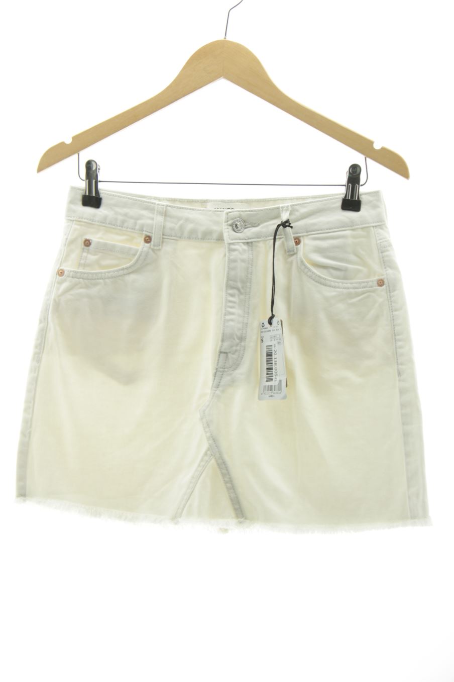Falda de Mango de la talla S, de color blanco de ropa vaquera