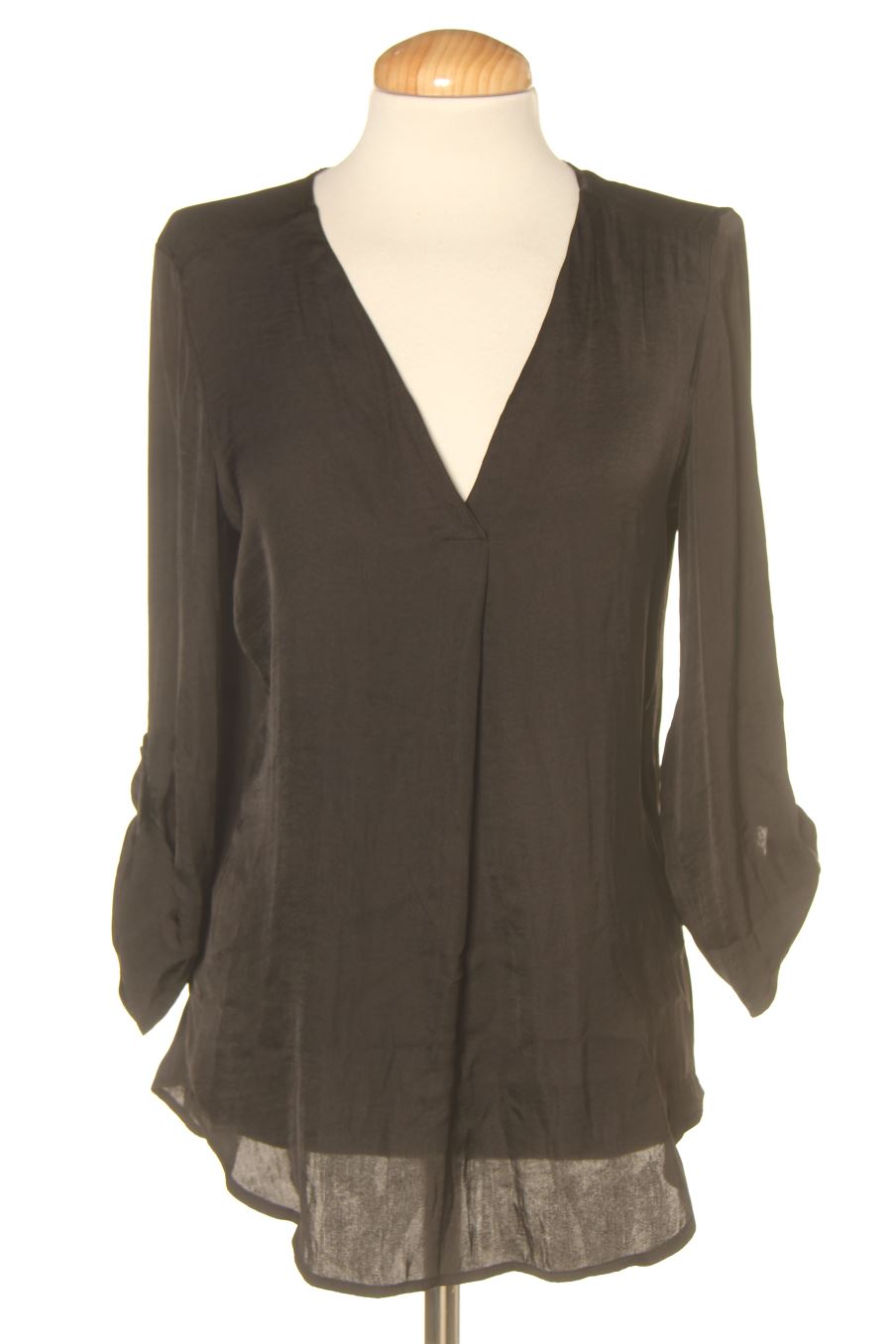 Langärmelige Bluse von Stradivarius Größe M, Farbe Schwarz, für