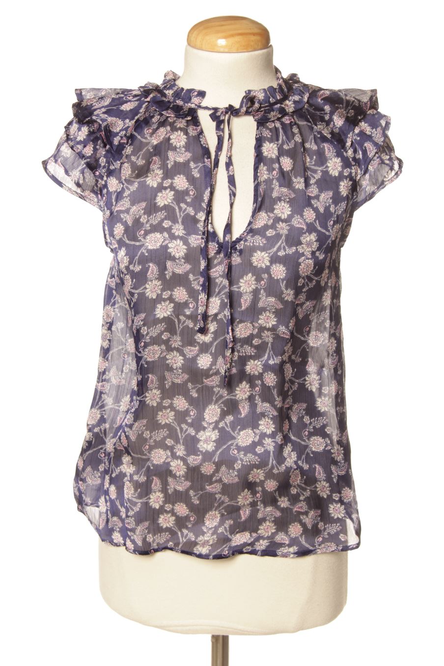 Blouse à manches courtes Mango de la taille XS, de couleur fleurs