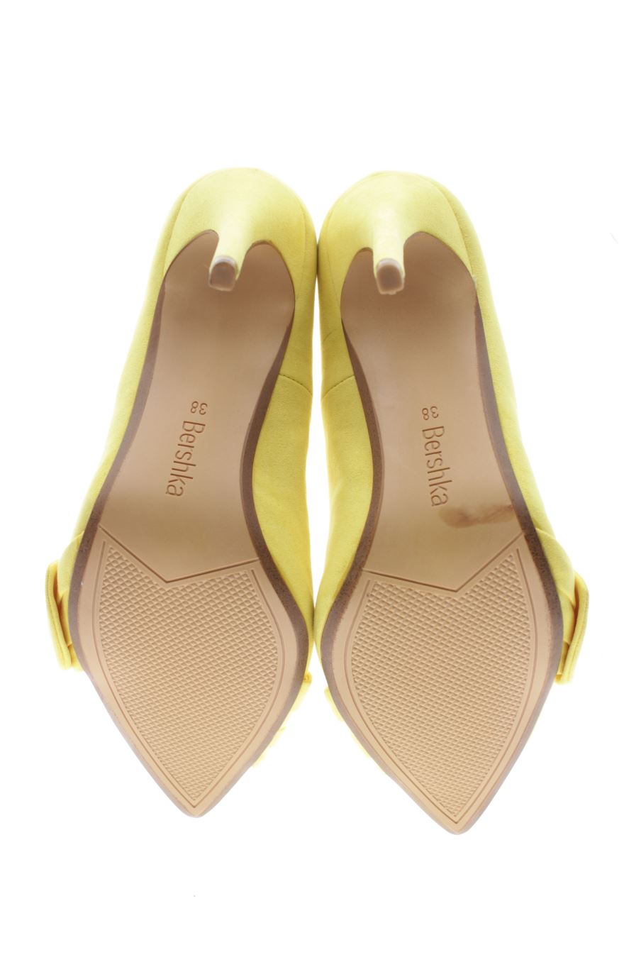 Zapatos de tacon de Bershka de la talla 38, de color amarillo de