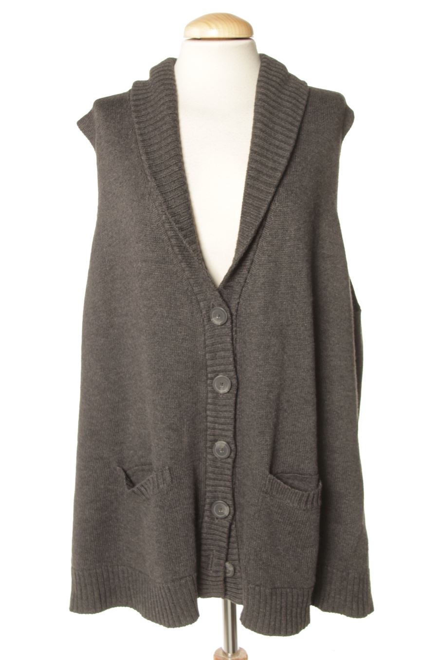 Chaleco de tela de Liz Claiborne de la talla XXL, de color gris