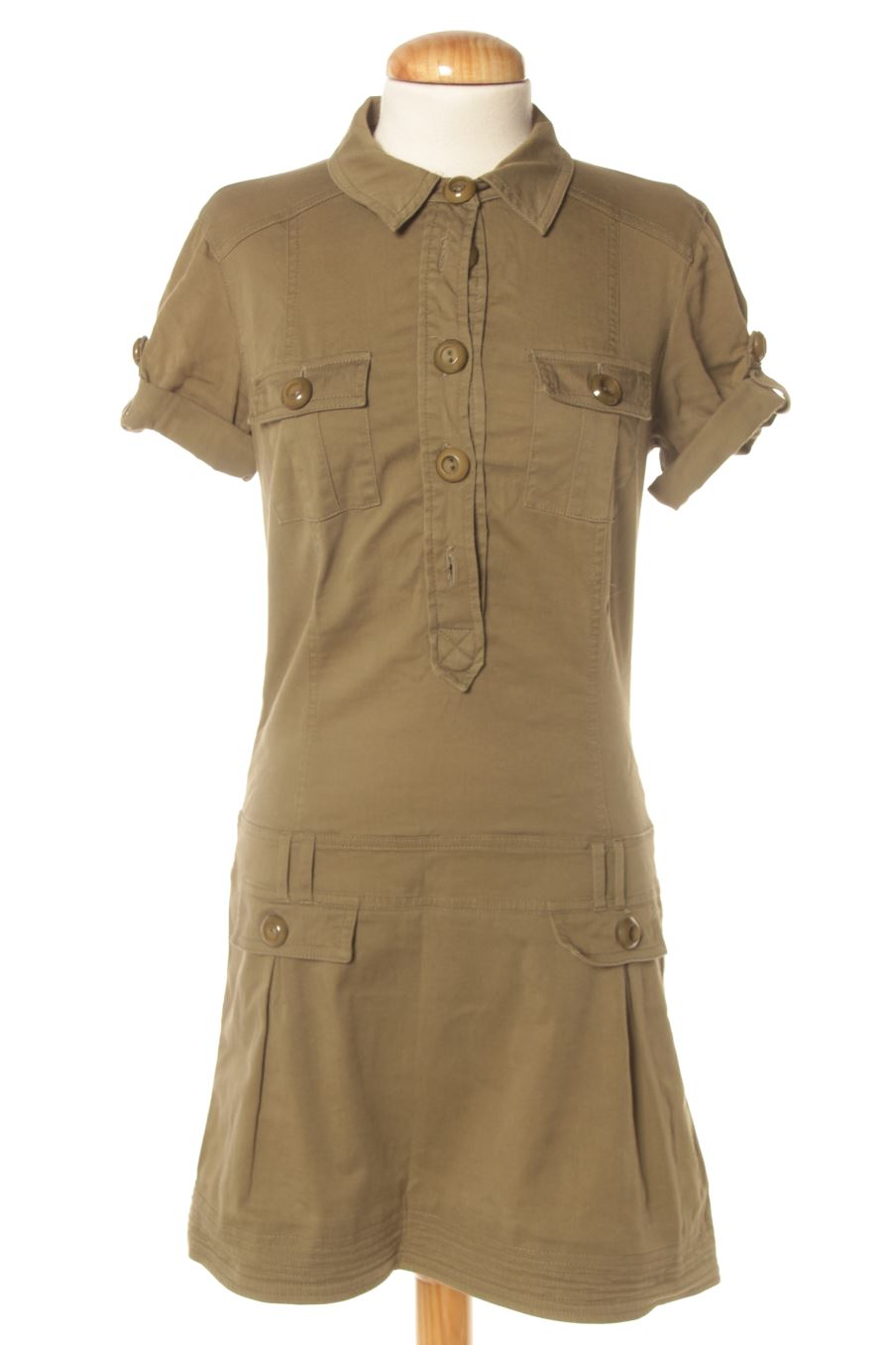 Vestido casual de PERCENTIL de la talla XS, de color verde de ropa vaquera