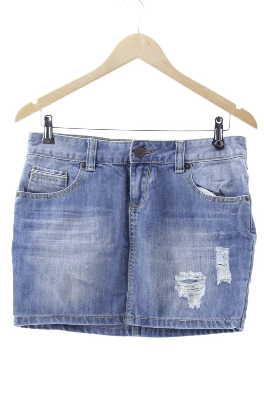 Jupe Amisu de la taille 36, de couleur bleu de denim