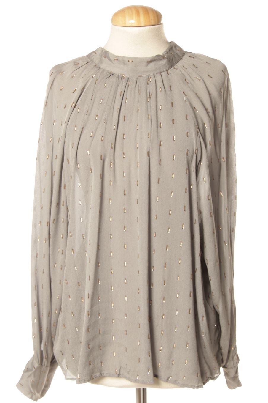 Blouse à manches longues Zara de la taille L, de couleur bleu