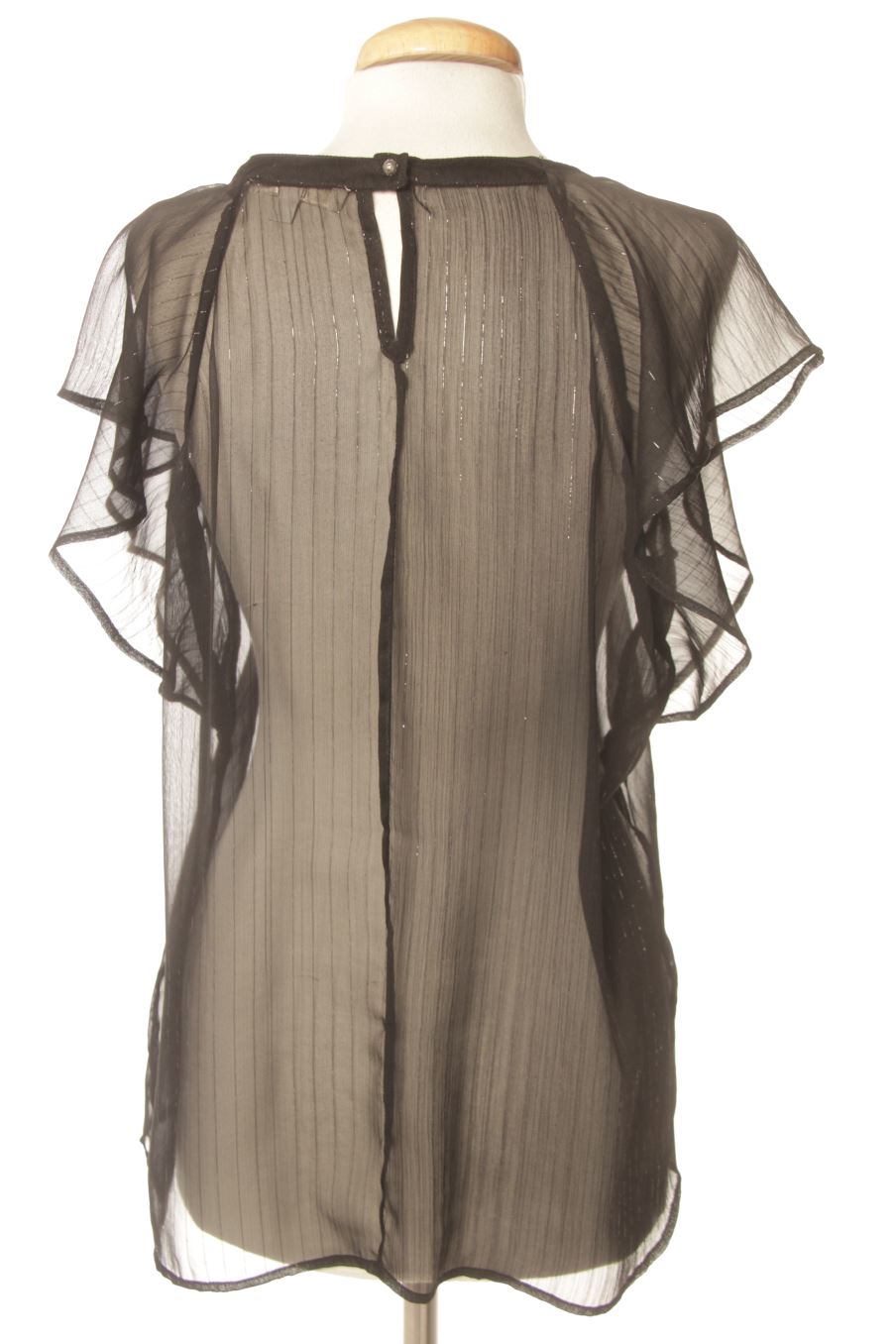 Blouse à manches courtes Cortefiel de la taille L, de couleur noir