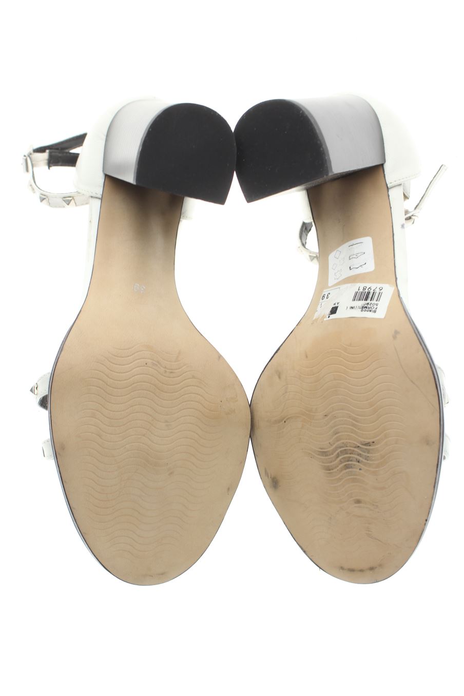Sandalias tacon de GLO. de la talla 39, de color blanco de