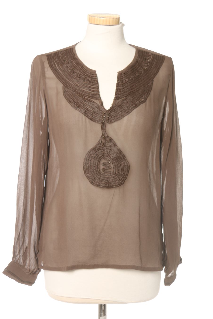 Blouse à manches longues Cortefiel de la taille S, de couleur marron
