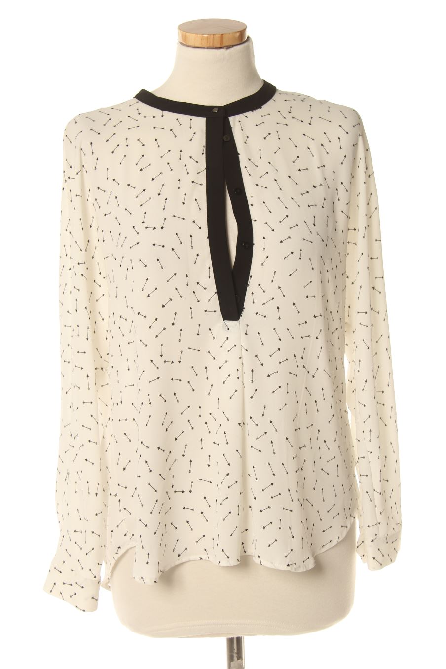Blusa de manga larga de Mango de la talla XS, de color blanco