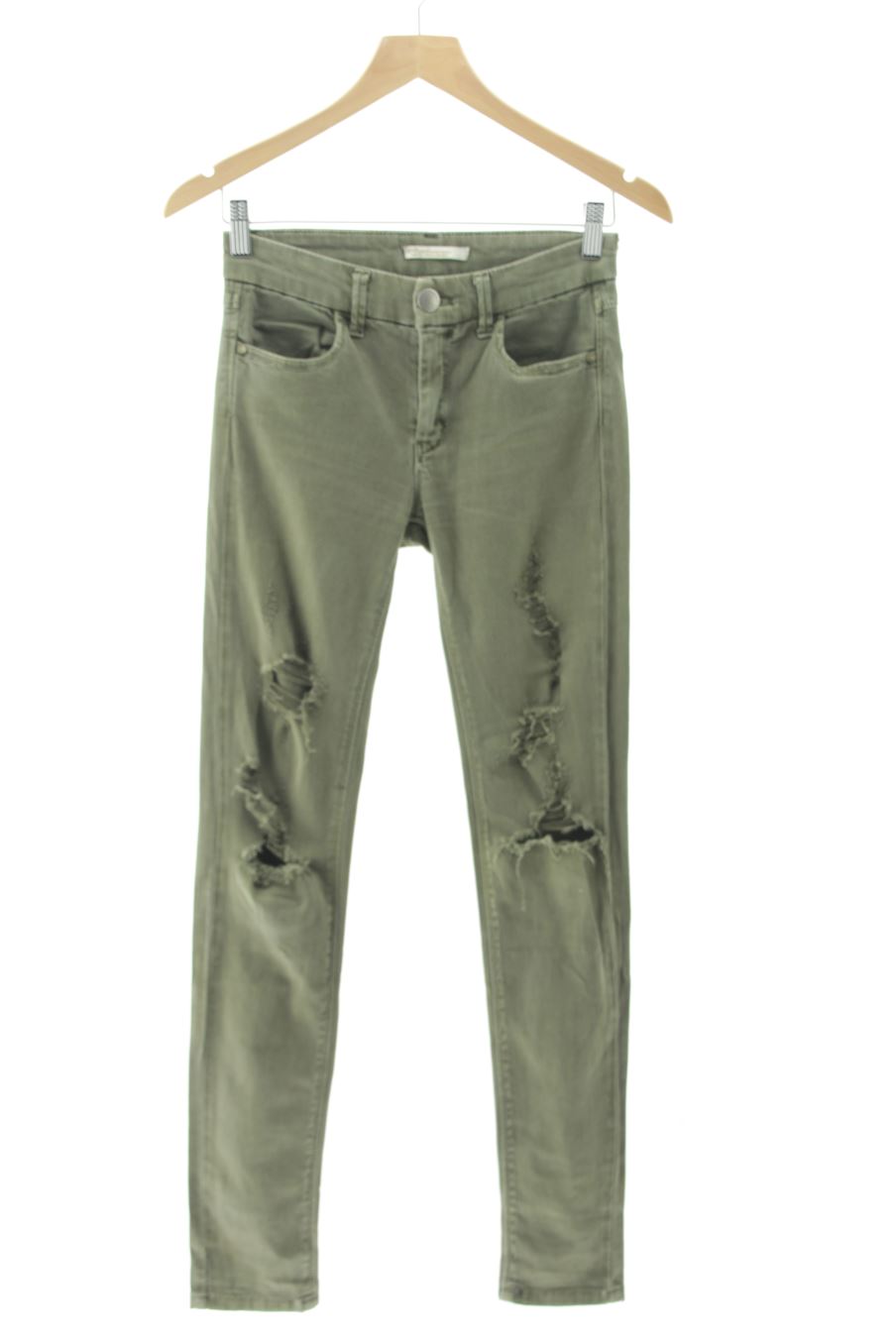 Jeans Stradivarius de la taille 34, de couleur vert de denim