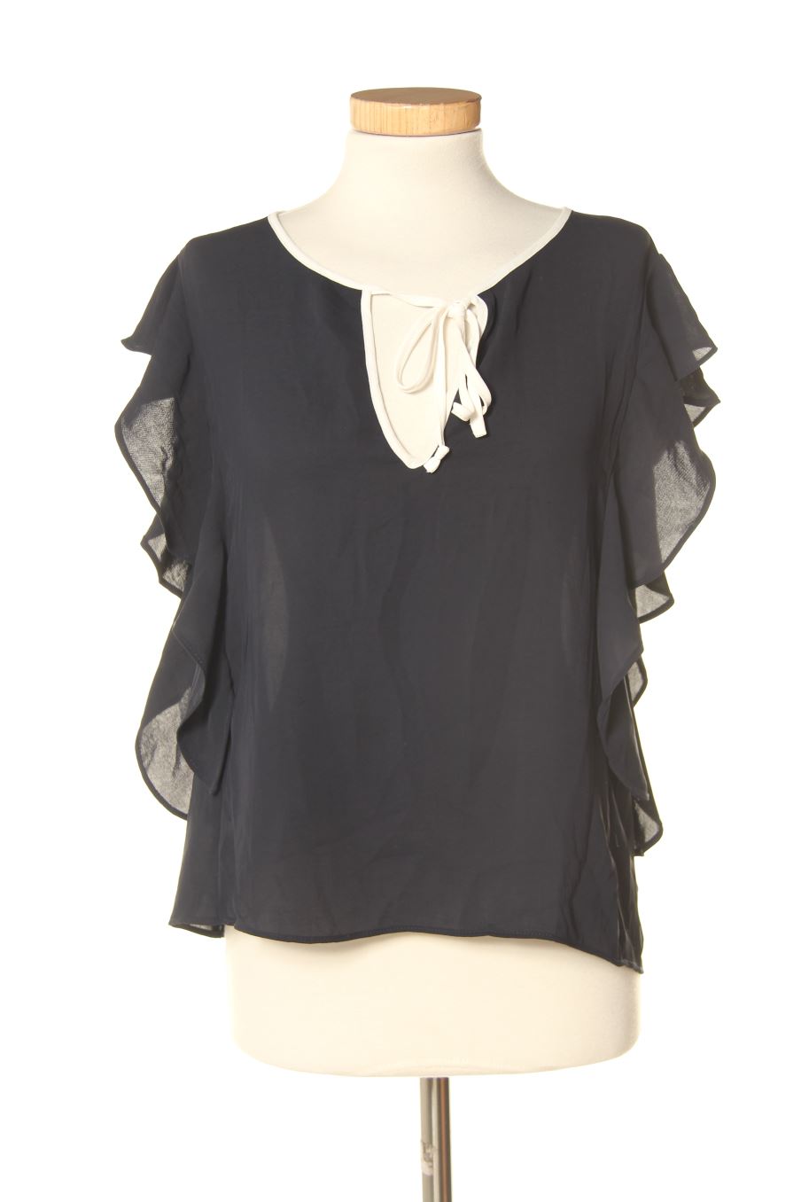 Blouse à manches courtes Mango de la taille S, de couleur bleu marine