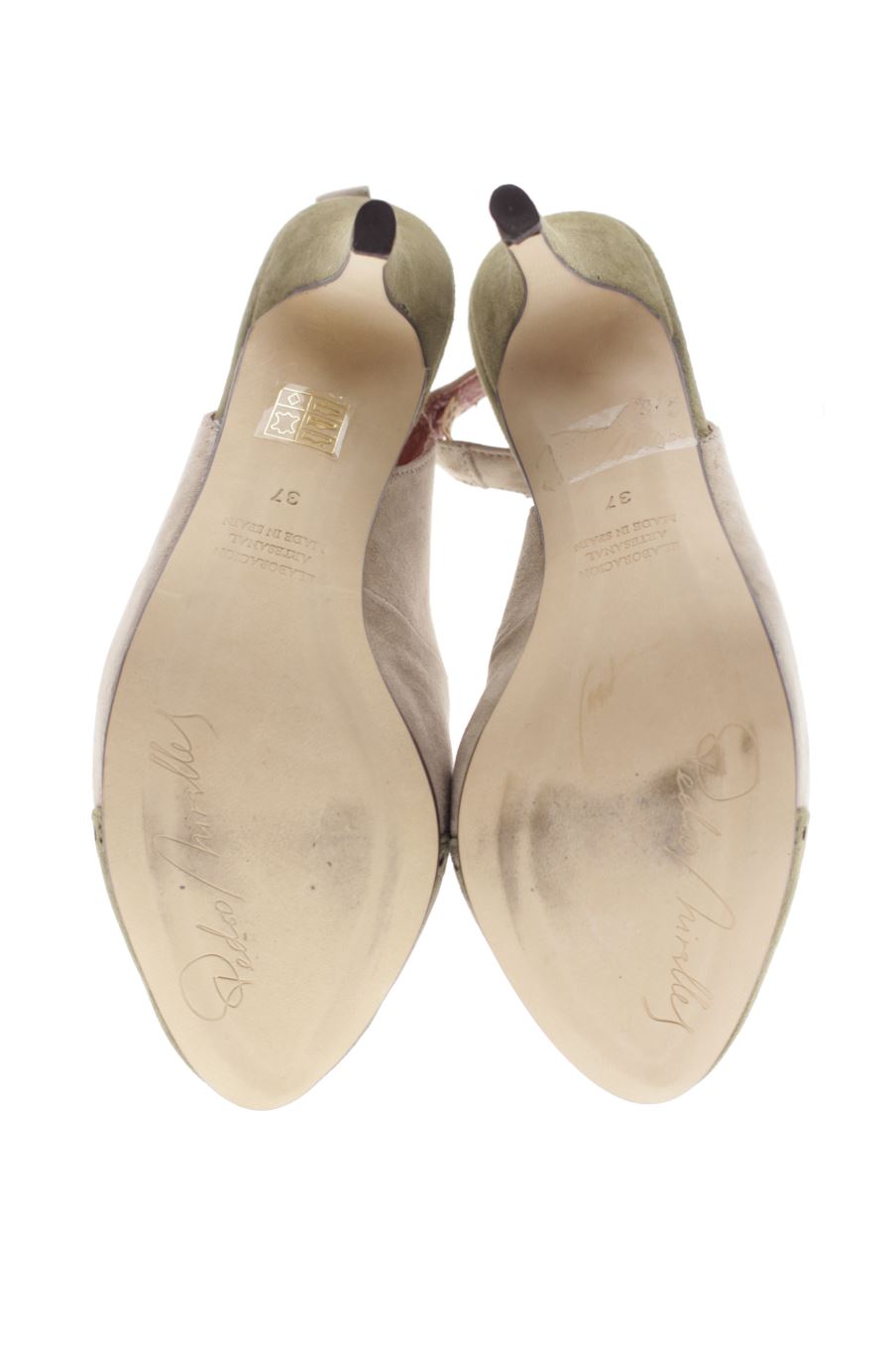 Sandalias tacon de Pedro Miralles de la talla 37, de color beige de