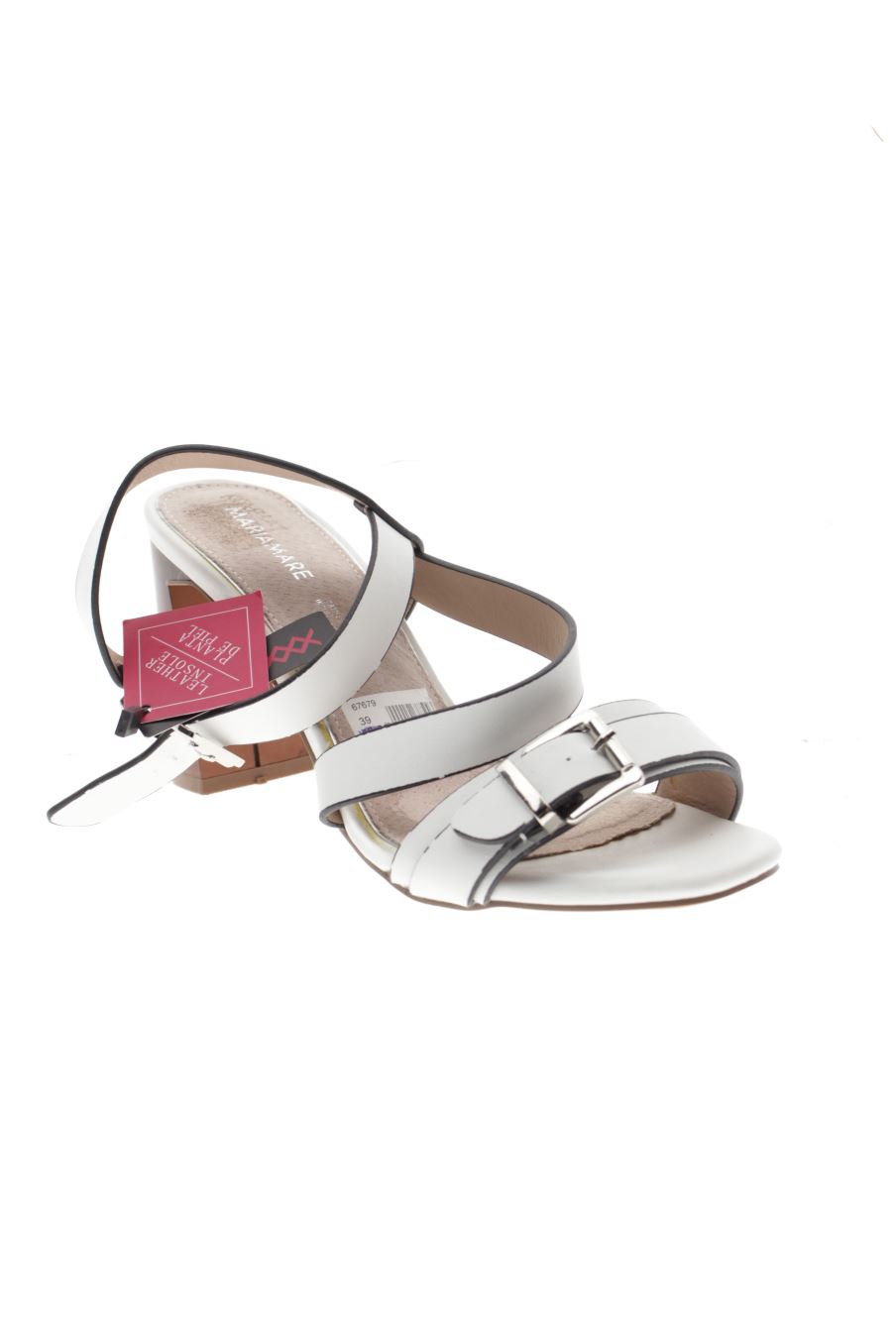 Sandalias tacon de MariaMare de la talla 39, de color blanco de