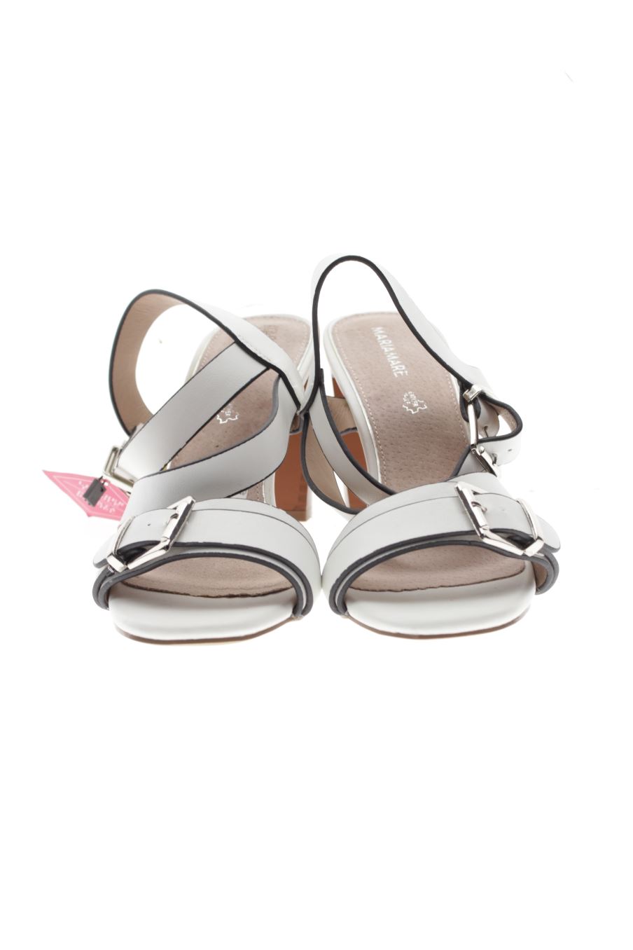 Sandalias tacon de MariaMare de la talla 39, de color blanco de