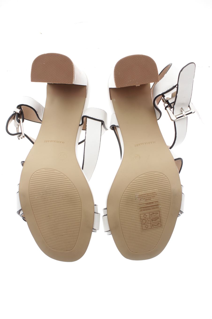 Sandalias tacon de MariaMare de la talla 39, de color blanco de