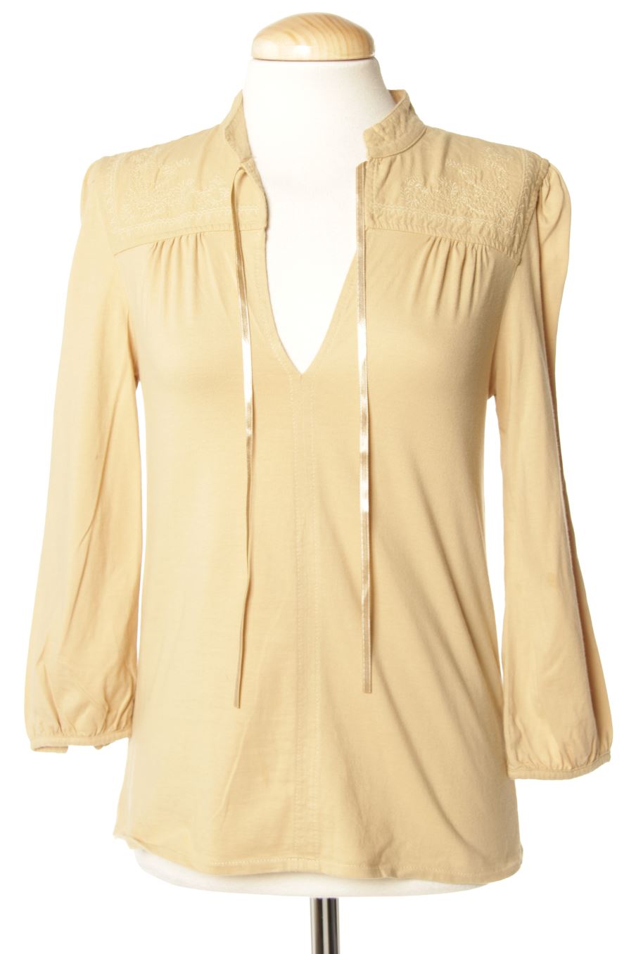 Blusa de manga larga de Zara de la talla M, de color beige