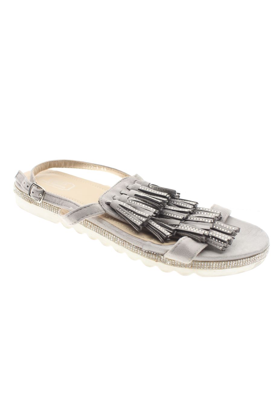Sandalias planas de H&D de la talla 41, de color gris de