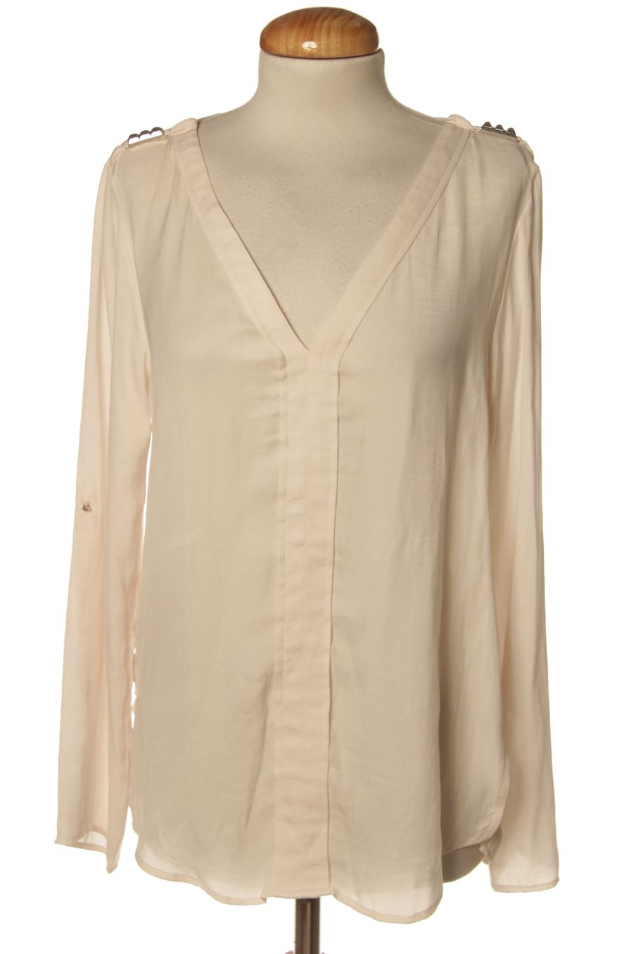 Blouse à manches longues Zara de la taille M, de couleur beige