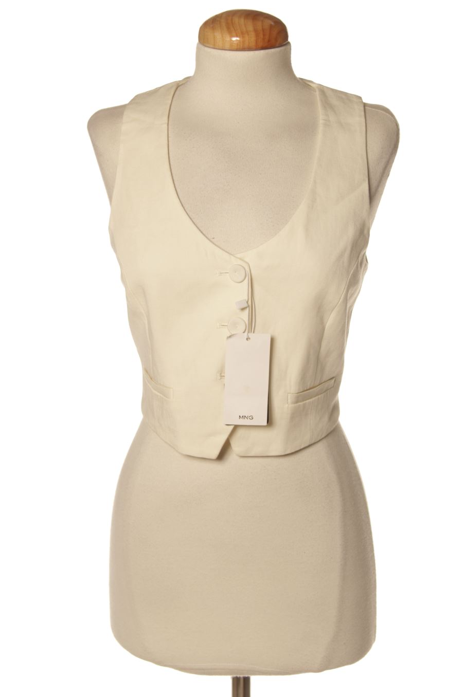 Boléro sans manches Mango de la taille XXS, de couleur beige