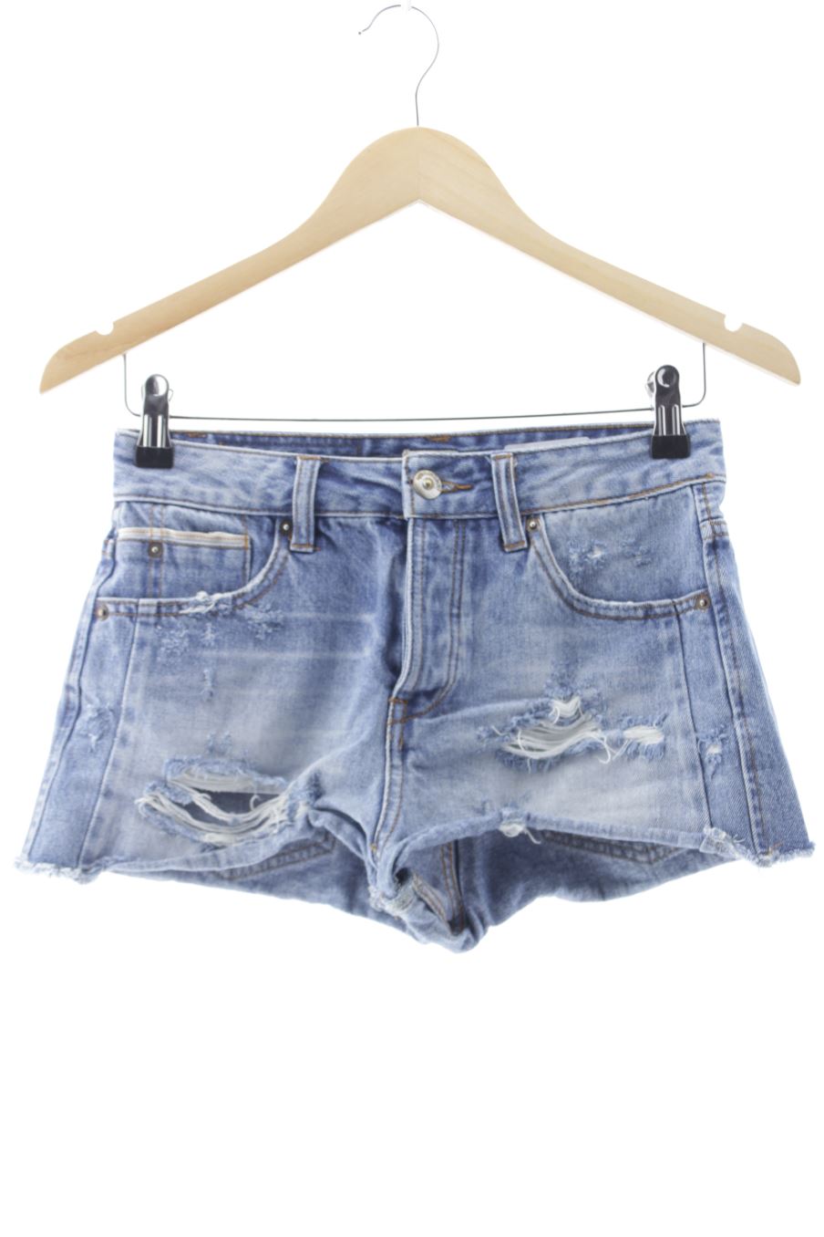 Shorts Pull & Bear de la taille 34, de couleur bleu de denim