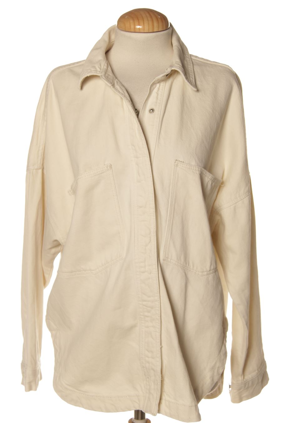 Cazadora de Zara de la talla XS, de color beige de ropa vaquera