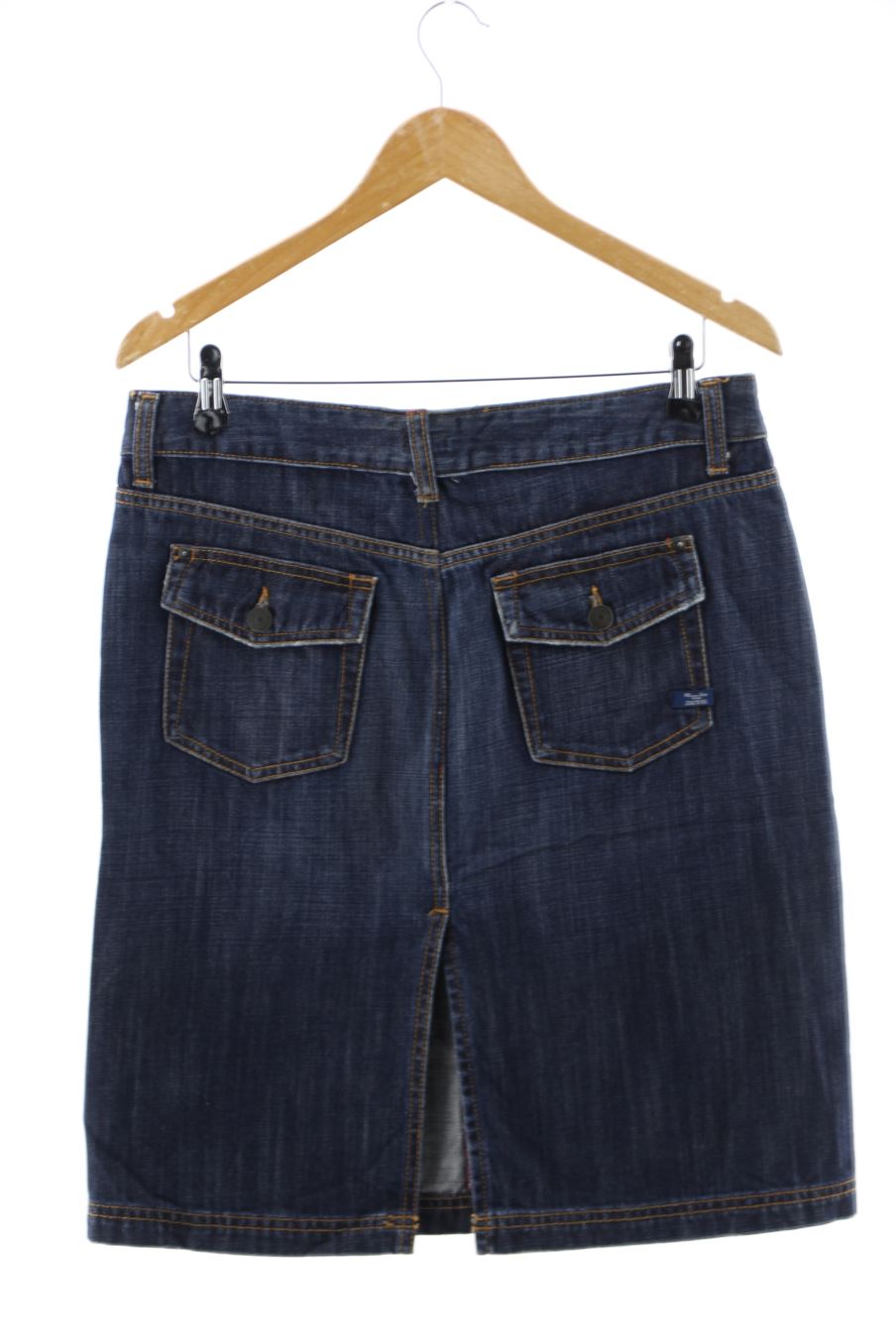Falda de Massimo Dutti de la talla 42, de color azul de ropa vaquera