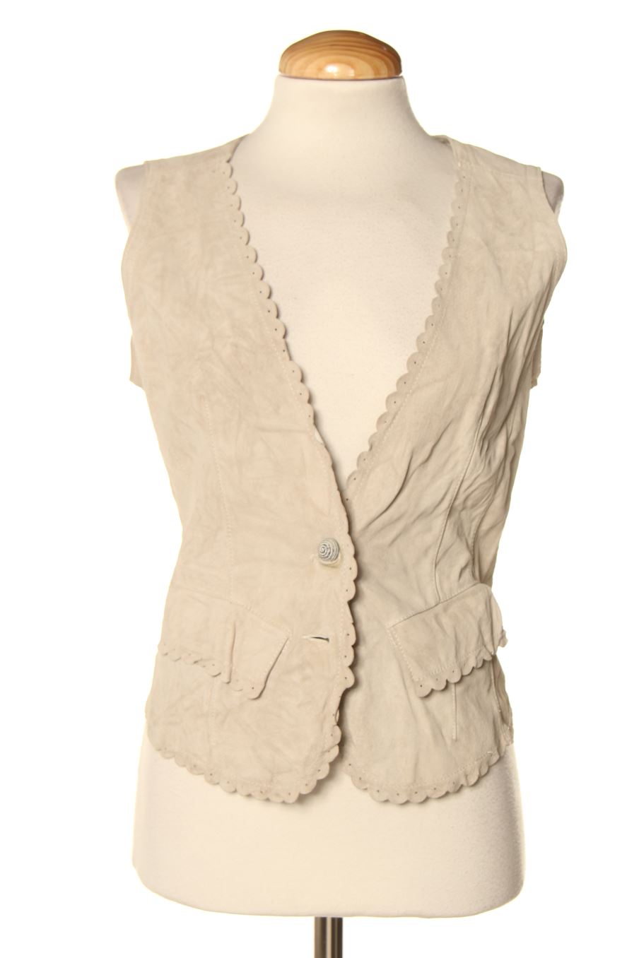 Chaleco de tela de OakWood de la talla S, de color beige de piel
