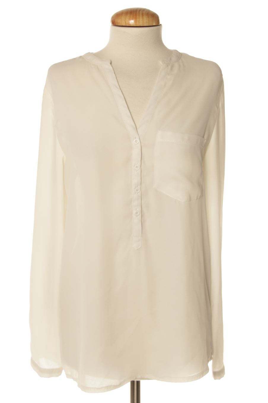 Blouse à manches longues Mulaya de la taille S, de couleur blanc