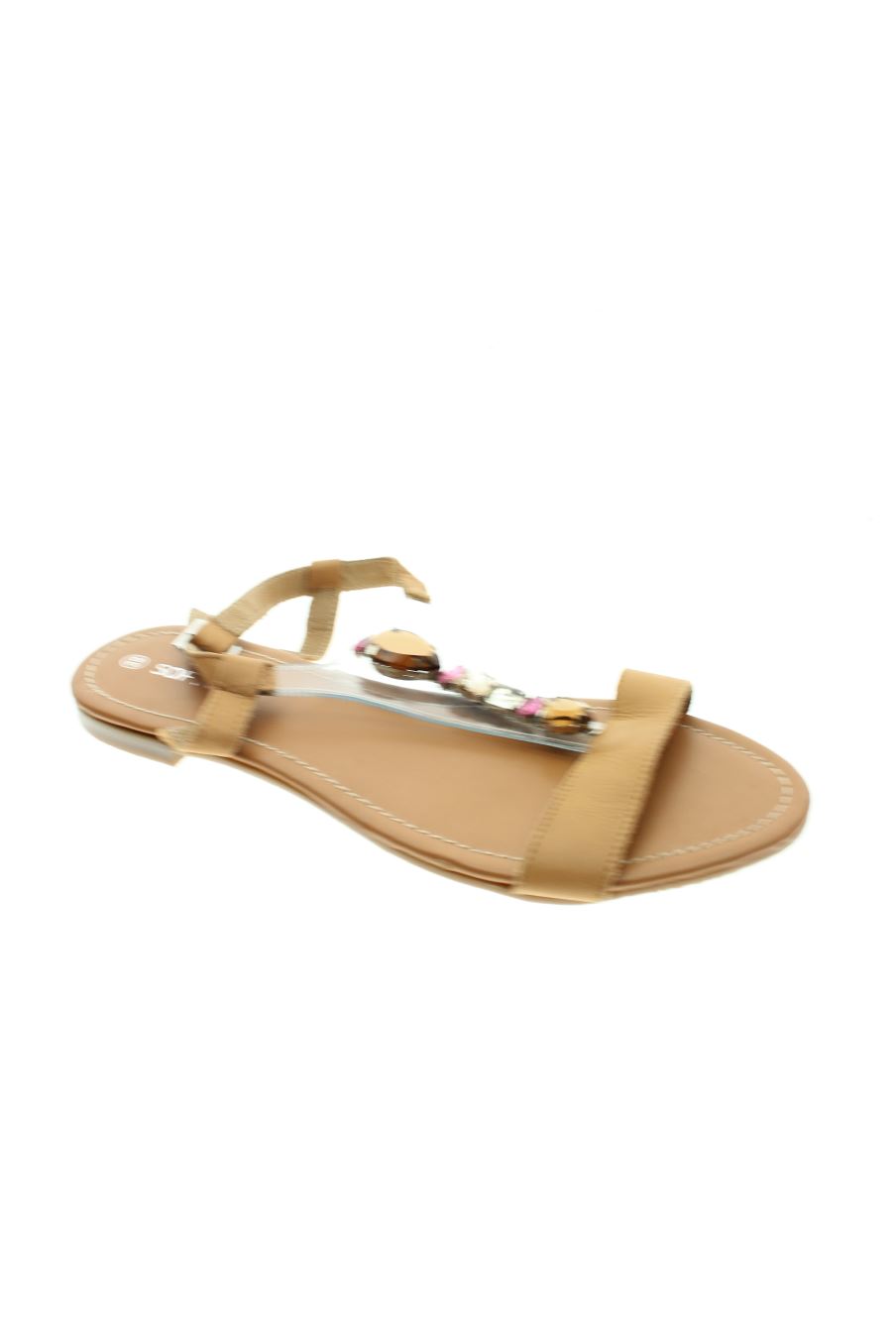 Sandalias planas de softgrey de la talla 39, de color marrón de