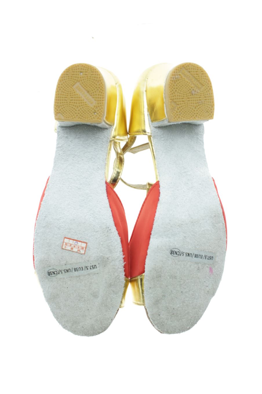 Sandalias tacon de PERCENTIL de la talla 38, de color dorado de