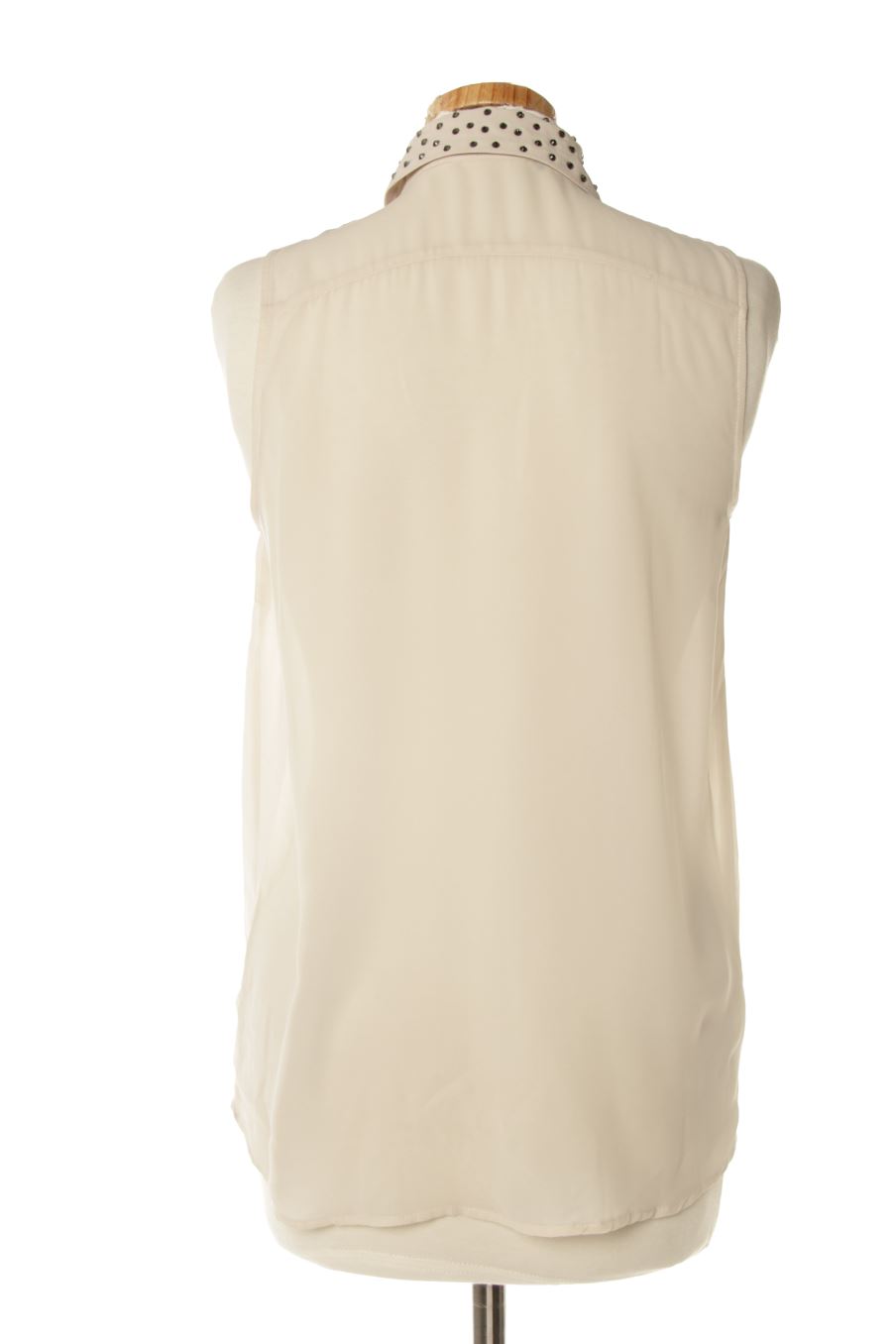 Camisa sin mangas de Zara de la talla XS, de color beige