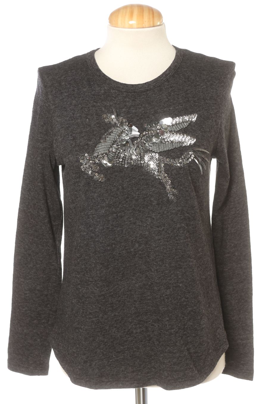 T-shirt à manches longues Zara de la taille S, de couleur gris