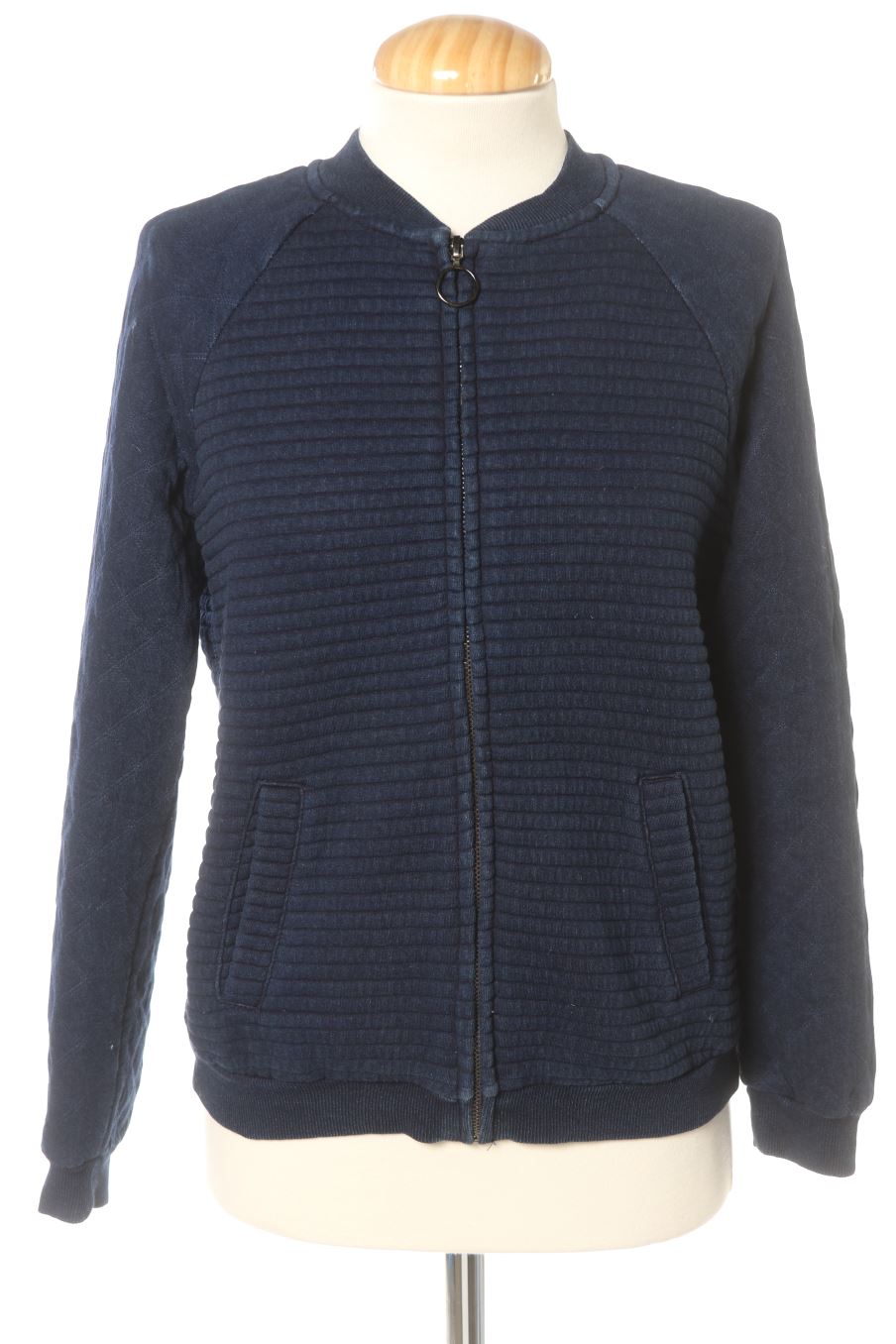 Blouson Bershka de la taille S, de couleur bleu marine