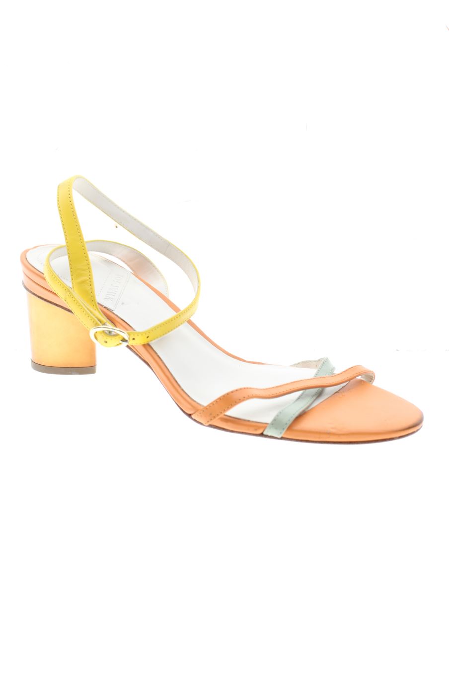 Sandalias tacon de What For de la talla 40, de color naranja de