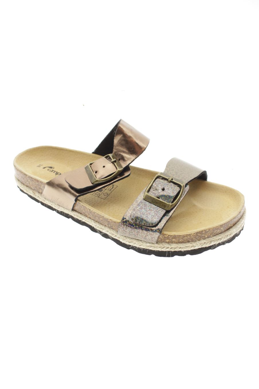 Sandalias planas de Camprella de la talla 38, de color marrón de