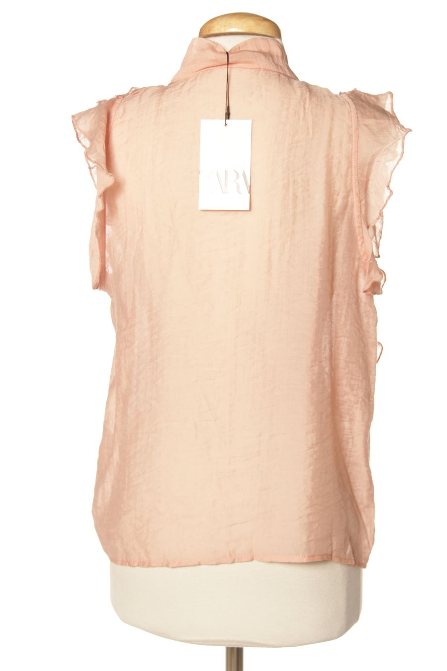 Blusa de manga corta de Zara de la talla XS, de color rosa