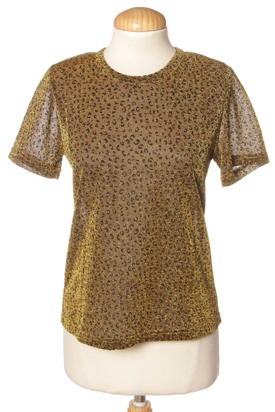 Blouse à manches courtes ELLI WHITE de la taille S, de couleur animal print