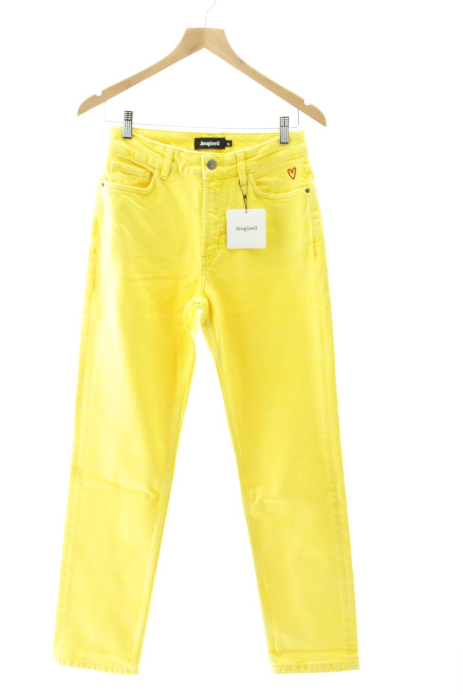 Jeans Desigual de la taille 38, de couleur jaune de denim