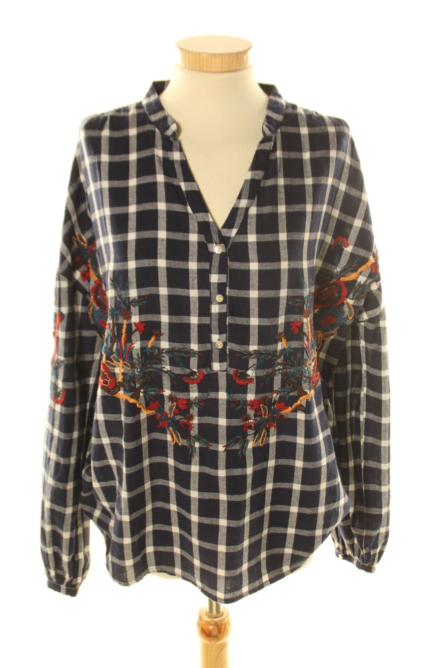 Blouse à manches longues Trafaluc de la taille S, de couleur carreaux