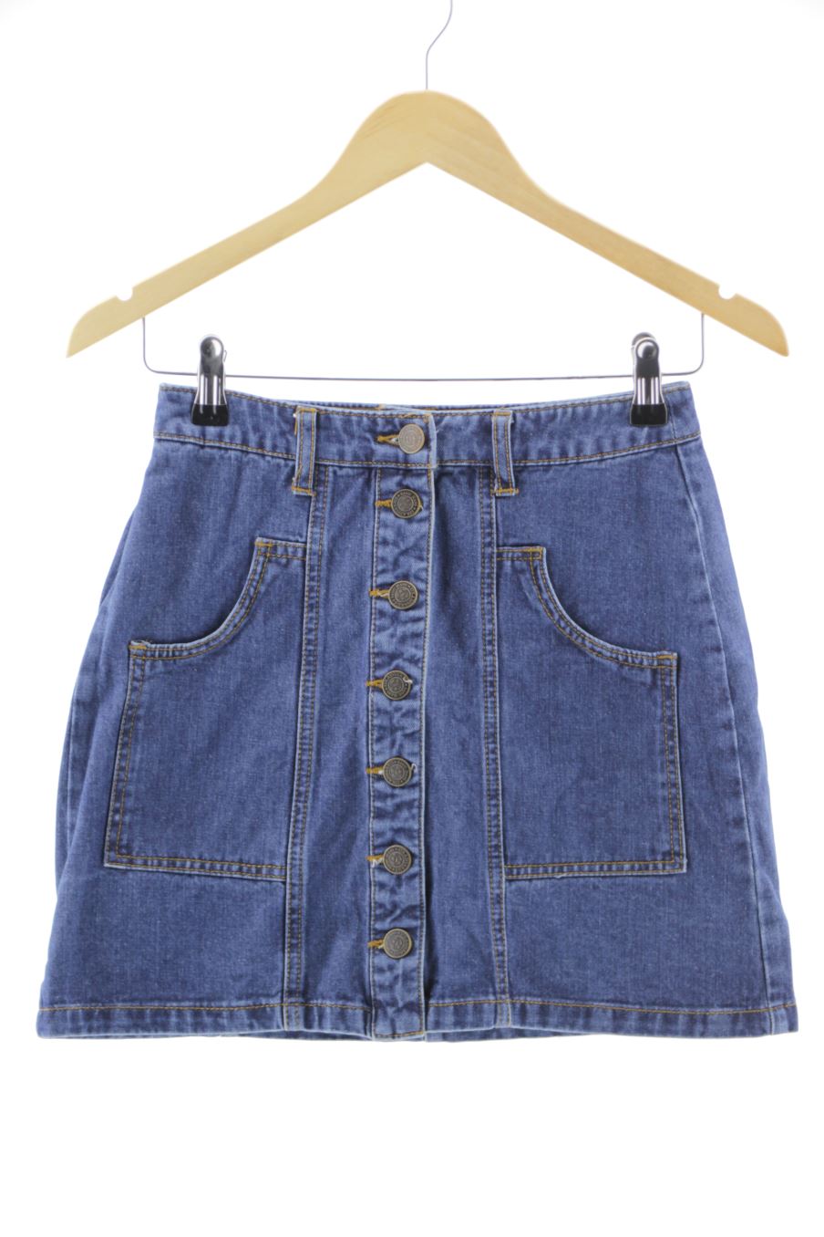 Jupe Stradivarius de la taille 34, de couleur bleu de denim