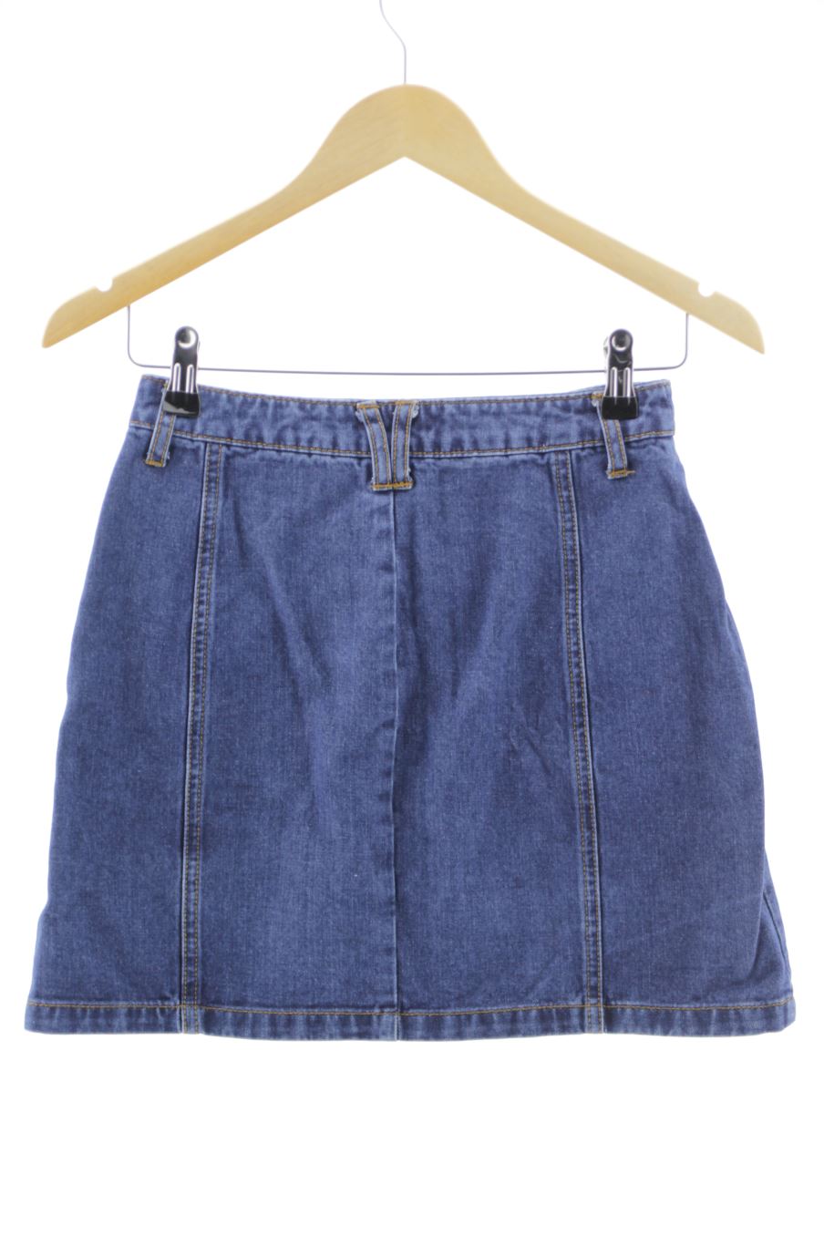 Jupe Stradivarius de la taille 34, de couleur bleu de denim