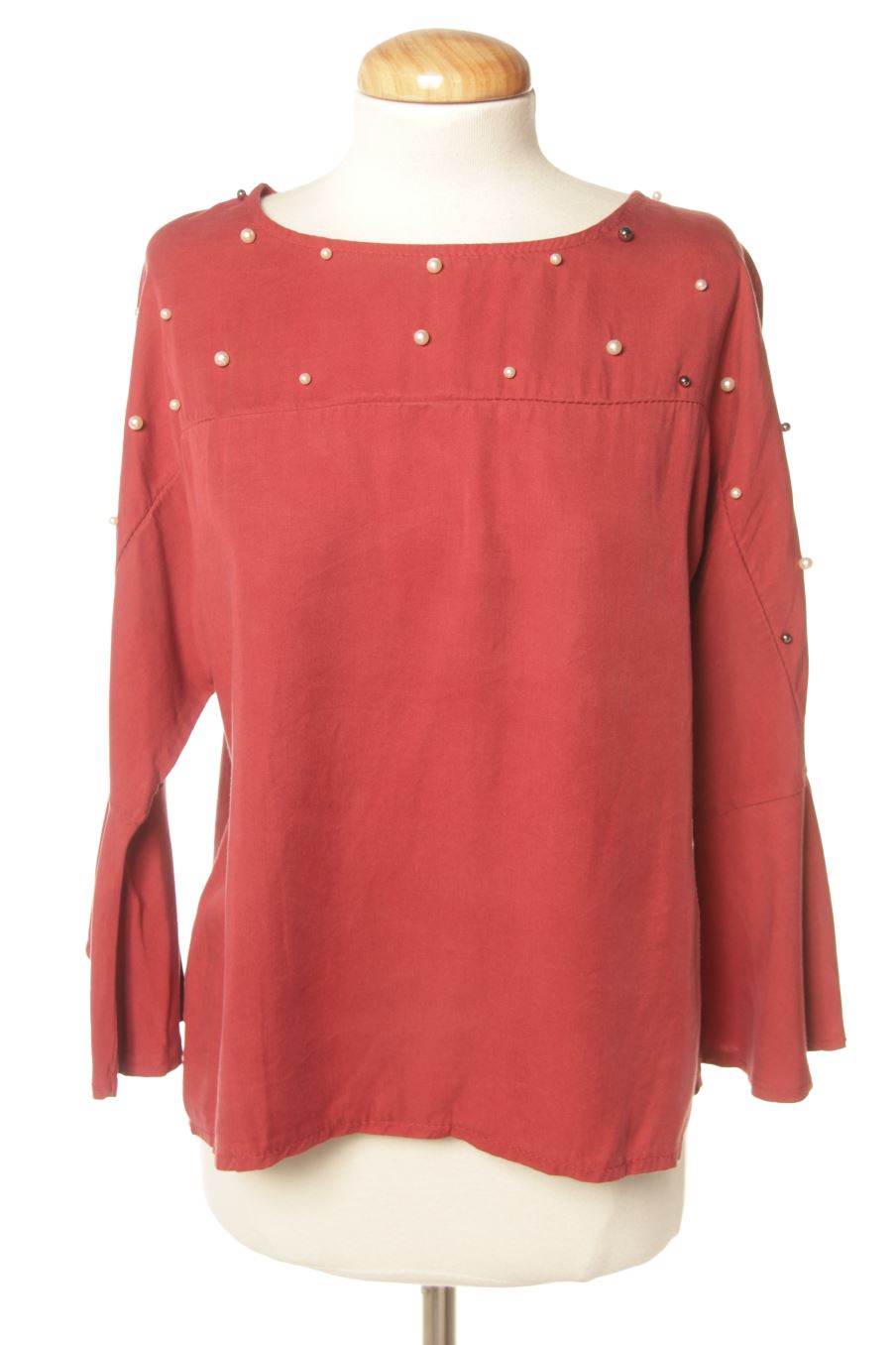 Blouse à manches longues Made in italy de la taille M, de couleur bordeaux