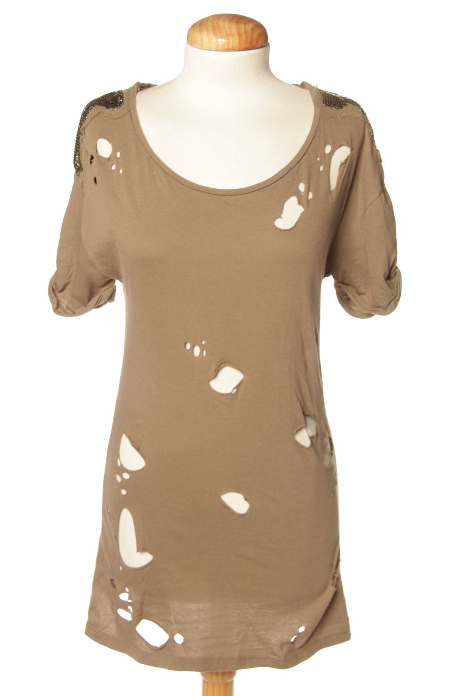 Camiseta de Zara de la talla S, de color marrón