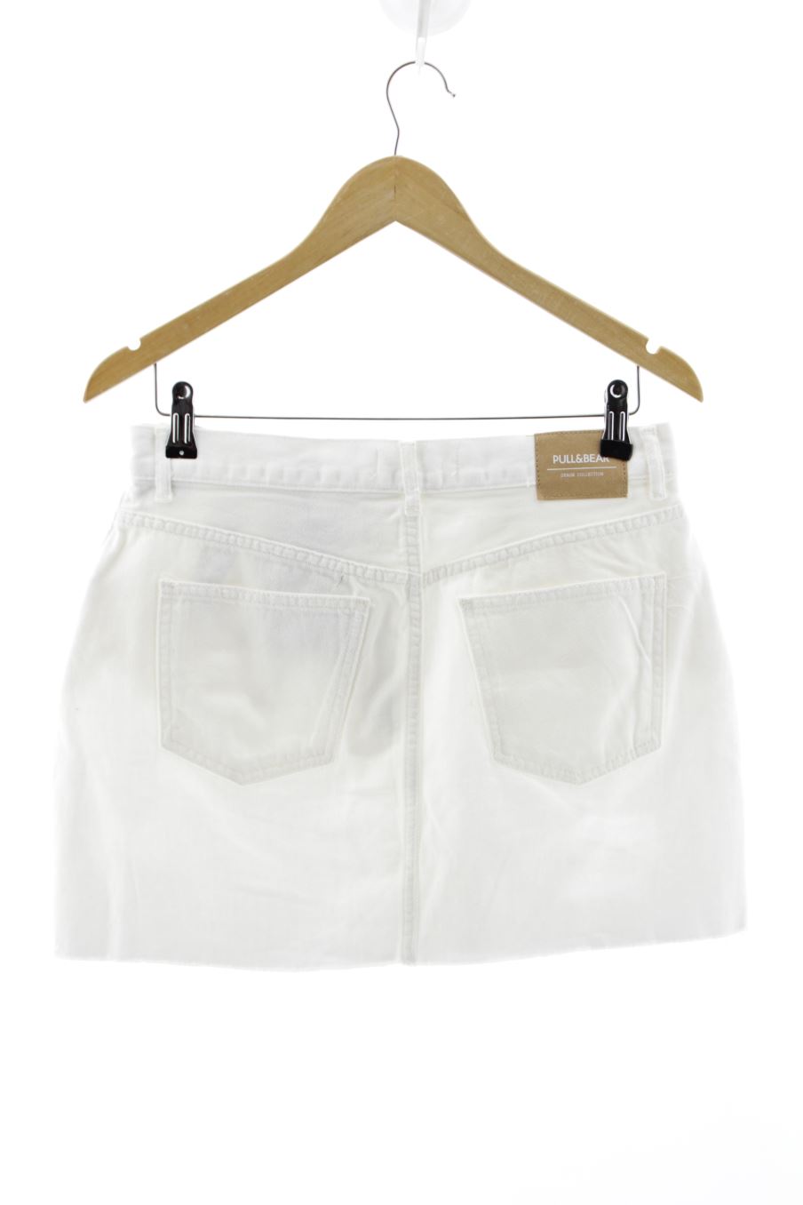 Jupe Pull & Bear de la taille L, de couleur blanc de denim