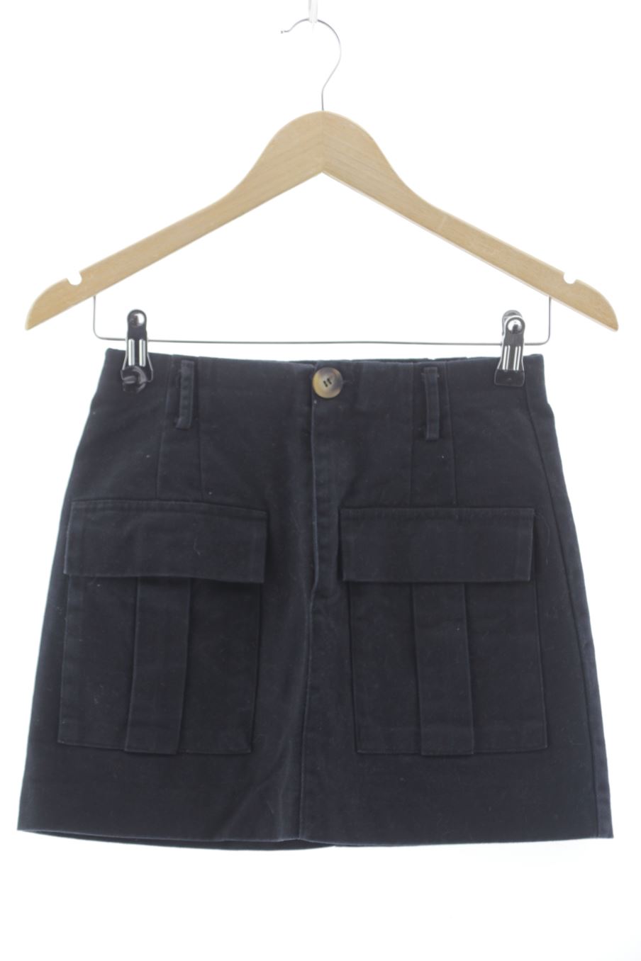 Falda de Zara de la talla XS, de color negro de ropa vaquera