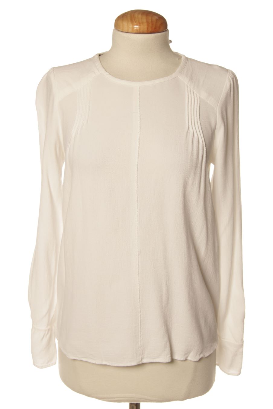 Blusa de manga larga de Zara de la talla XXS, de color blanco