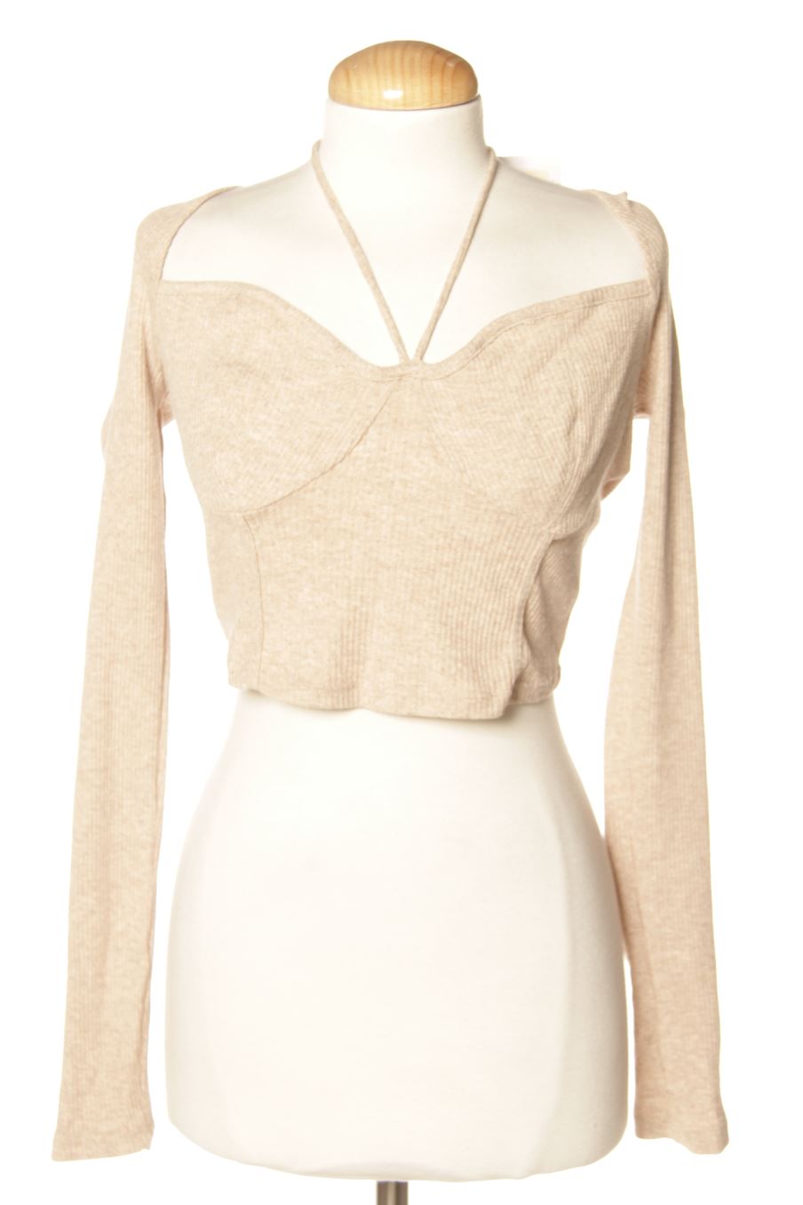 Top de Bershka de la talla M, de color beige
