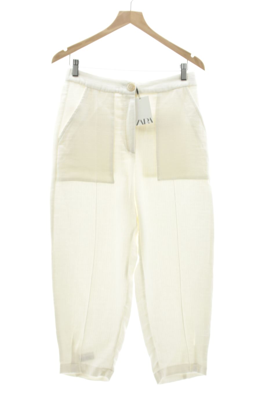 Pantalon Zara de la taille S, de couleur blanc